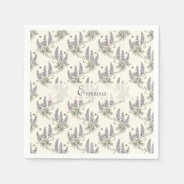 Ouderwetse Elegante Lupine & Bijen Botanisch Patro Servet