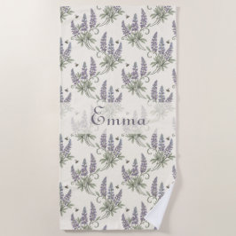 Ouderwetse Elegante Lupine & Bijen Botanisch Patro Strandlaken