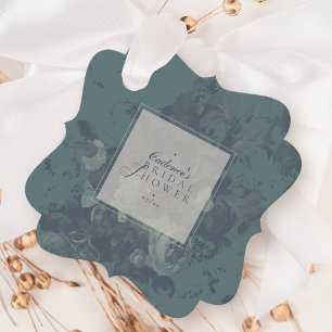 Ouderwetse Elegante Rustieke Turquoise Bloemrijke  Bedankjes Labels