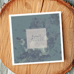Ouderwetse Elegante Rustieke Turquoise Bloemrijke  Servet