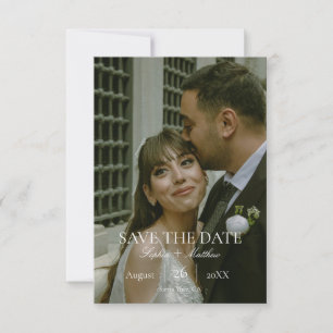 Ouderwetse Elegante Trouwkaart met Foto en 'Save t Save The Date