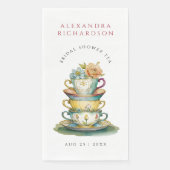 Ouderwetse Elegante Waterverf Bruidsdouche Thee Fe Servet (Voorkant)