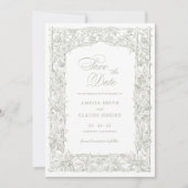 Ouderwetse Elegante Wijnranken Rand Frame Sla de D Kaart (Voorkant)