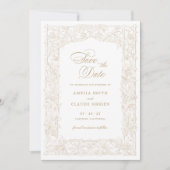 Ouderwetse Elegante Wijnranken Rand Frame Sla de D Kaart (Voorkant)