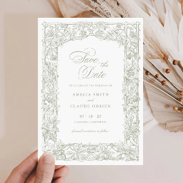 Ouderwetse Elegante Wijnranken Rand Frame Sla de D Kaart