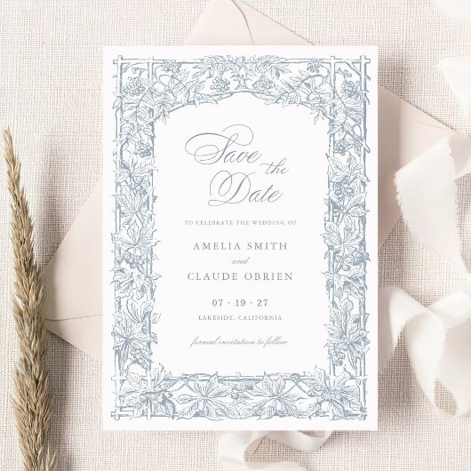 Ouderwetse Elegante Wijnranken Rand Frame Sla de D Kaart