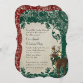 Ouderwetse Elegantie Kerst Toile Bloemendamask Kaart (Voorkant / Achterkant)