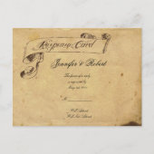 Ouderwetse elegantie perkament Quill RSVP Uitnodiging Briefkaart (Voorkant)
