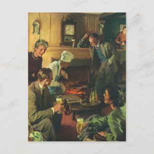 Ouderwetse familiebijeenkomst, biefstuk koken en b uitnodiging briefkaart