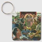 Ouderwetse familiediner in een diner met een jukeb sleutelhanger (Voorkant)