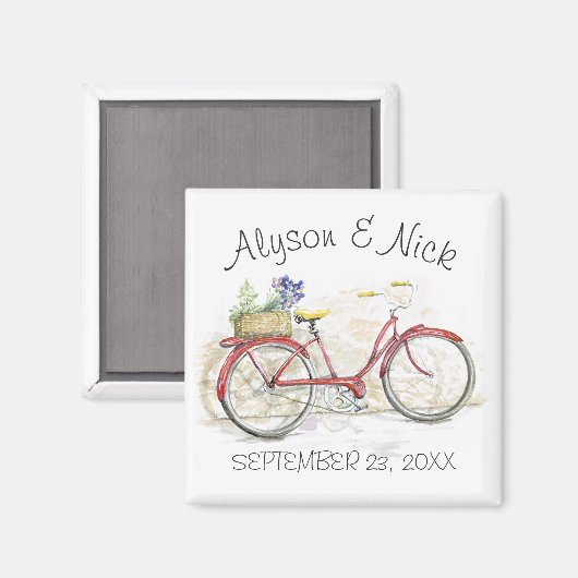 Ouderwetse fiets met mand magneet (Voorkant / Achterkant)