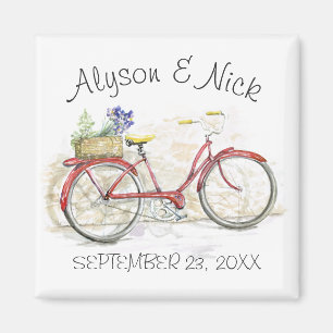 Ouderwetse fiets met mand magneet