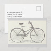 , ouderwetse fietsenweergave briefkaart (Voorkant / Achterkant)