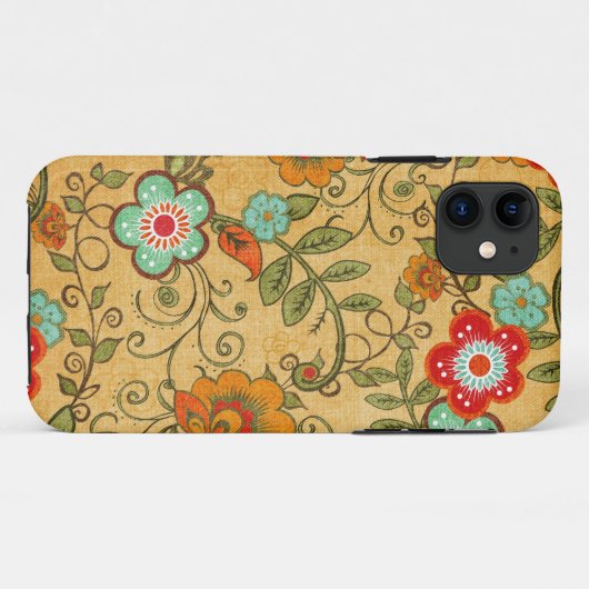 ouderwetse Floral Case-Mate iPhone Case (Achterkant (horizontaal))