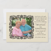 Ouderwetse formele bloemen foto uitnodiging (Voorkant)