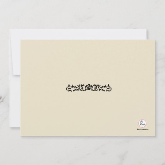 Ouderwetse formele bloemen foto uitnodiging (Achterkant)