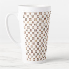 Ouderwetse Frans geïnspireerd dambordpatroon  Latte Mok