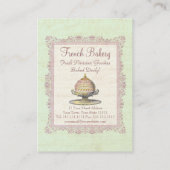 Ouderwetse Franse bakkerij Vintage Visitekaartje (Achterkant)
