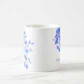 Ouderwetse Franse Blauwe Bloem Bruidsdouche Koffiemok (Center)