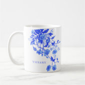 Ouderwetse Franse Blauwe Bloem Bruidsdouche Koffiemok (Links)