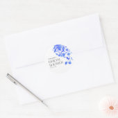 Ouderwetse Franse Blauwe Bloem Bruidsdouche Ronde Sticker (Envelop)