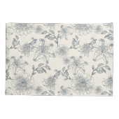 Ouderwetse Franse Toile Botanische Vogel Landelijk Kussensloop (Achterkant-Links)