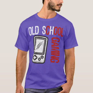 Ouderwetse Gaming Nerd Gamer Consoles Videogames v T-shirt