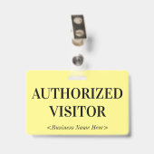 Ouderwetse "GEAUTORISEERDE BEZOEKER" Badge (Achterkant met clip)