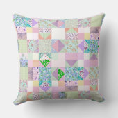 Ouderwetse geïnspireerde patchwork quilt retro nam kussen (Achterkant)