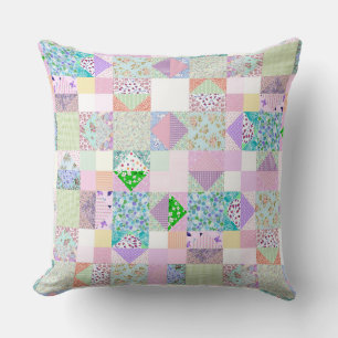 Ouderwetse geïnspireerde patchwork quilt retro nam kussen