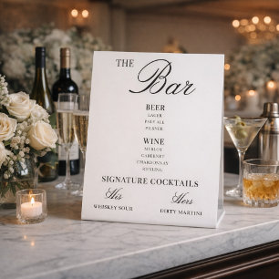 Ouderwetse Geld Esthetiek Luxe Trouwbar Drankenmen Reclamebord Met Voetstuk