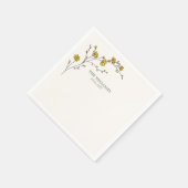 Ouderwetse Gele Bloemen Rustieke Bruiloft Servet (Hoek)