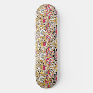 Ouderwetse gele roze William Morris's Corncockle Persoonlijk Skateboard