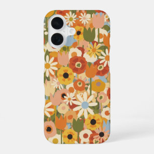 Ouderwetse gemengde bloemcompositie iPhone 16 hoesje