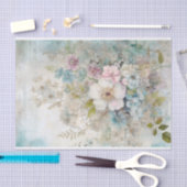 Ouderwetse gemengde media blauwe, roze, witte bloe tissuepapier (Craft)