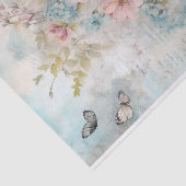 Ouderwetse gemengde media blauwe, roze, witte bloe tissuepapier (Detail)