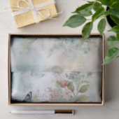 Ouderwetse gemengde media blauwe, roze, witte bloe tissuepapier (Geschenk)