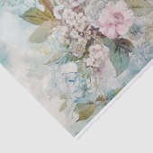 Ouderwetse gemengde media blauwe, roze, witte bloe tissuepapier (Detail)