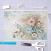 Ouderwetse gemengde techniek blauwe, roze, witte b tissuepapier (Craft)