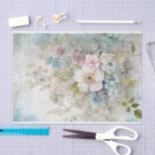 Ouderwetse gemengde techniek blauwe, roze, witte b tissuepapier (Craft)