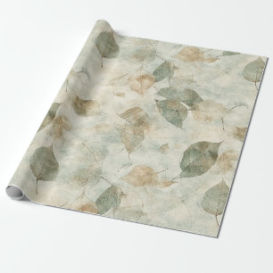 Ouderwetse geperste blad in warme kleuren cadeaupapier