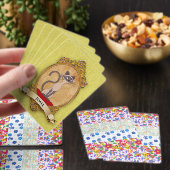 Ouderwetse gewatteerde bloemranden Schattige Pokerkaarten (Insitu)