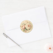 Ouderwetse Glans, Perzik Shabby Chic Ronde Sticker (Envelop)