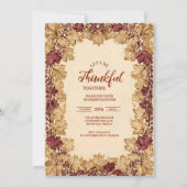 Ouderwetse Gouden Blad Thanksgiving-viering Kaart (Voorkant)