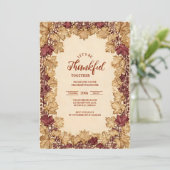 Ouderwetse Gouden Blad Thanksgiving-viering Kaart (Staand voorkant)