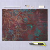 Ouderwetse gouden bloemengrunge damast tissuepapier (Craft)