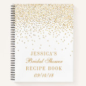 Ouderwetse Gouden Confetti Bruidsfeest Recept Notitieboek (Voorkant)
