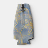 Ouderwetse gouden lichte bloemen monogram flesjeskoeler (Achterkant)