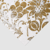 Ouderwetse gouden witte damast script textuurpatro tissuepapier (Detail)