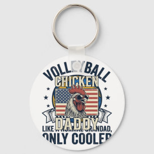 Ouderwetse grappige shirt ontwerp voor volleyball sleutelhanger